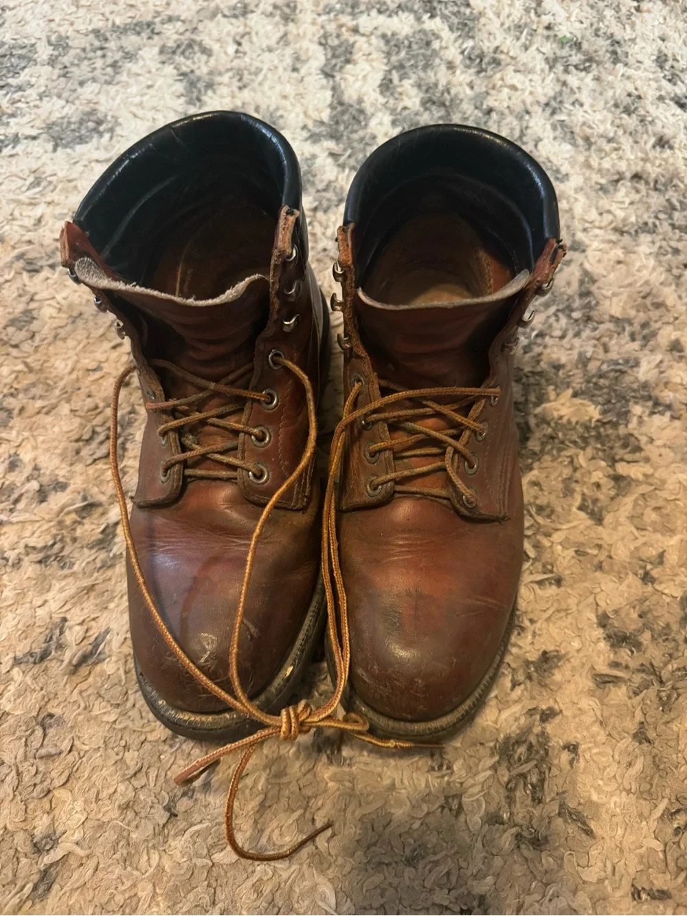 Vintage 1970’s Men's Brown Leather Lace-Up red wing Work Boots
